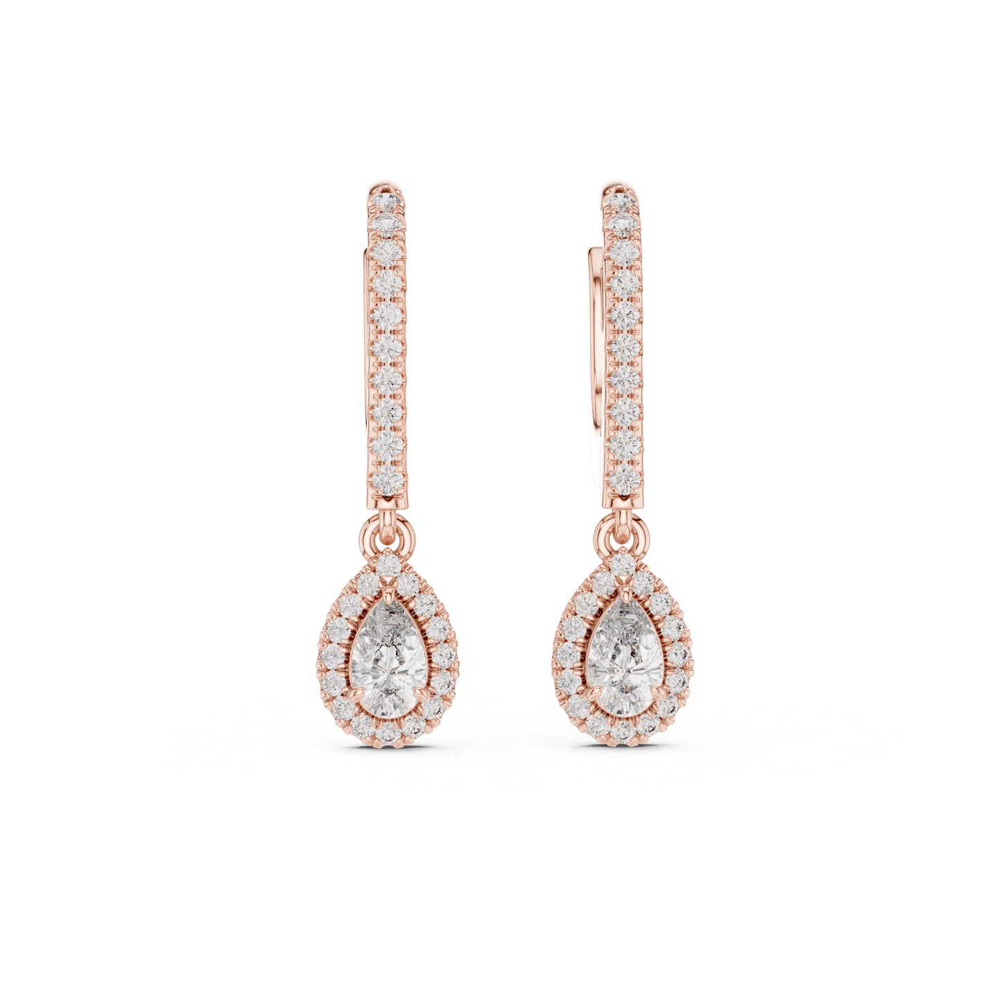 14K Yellow Gold Pear & Round Lab-Grown Diamond Stud Earrings for Women | Everyday Wear | Pure Carat