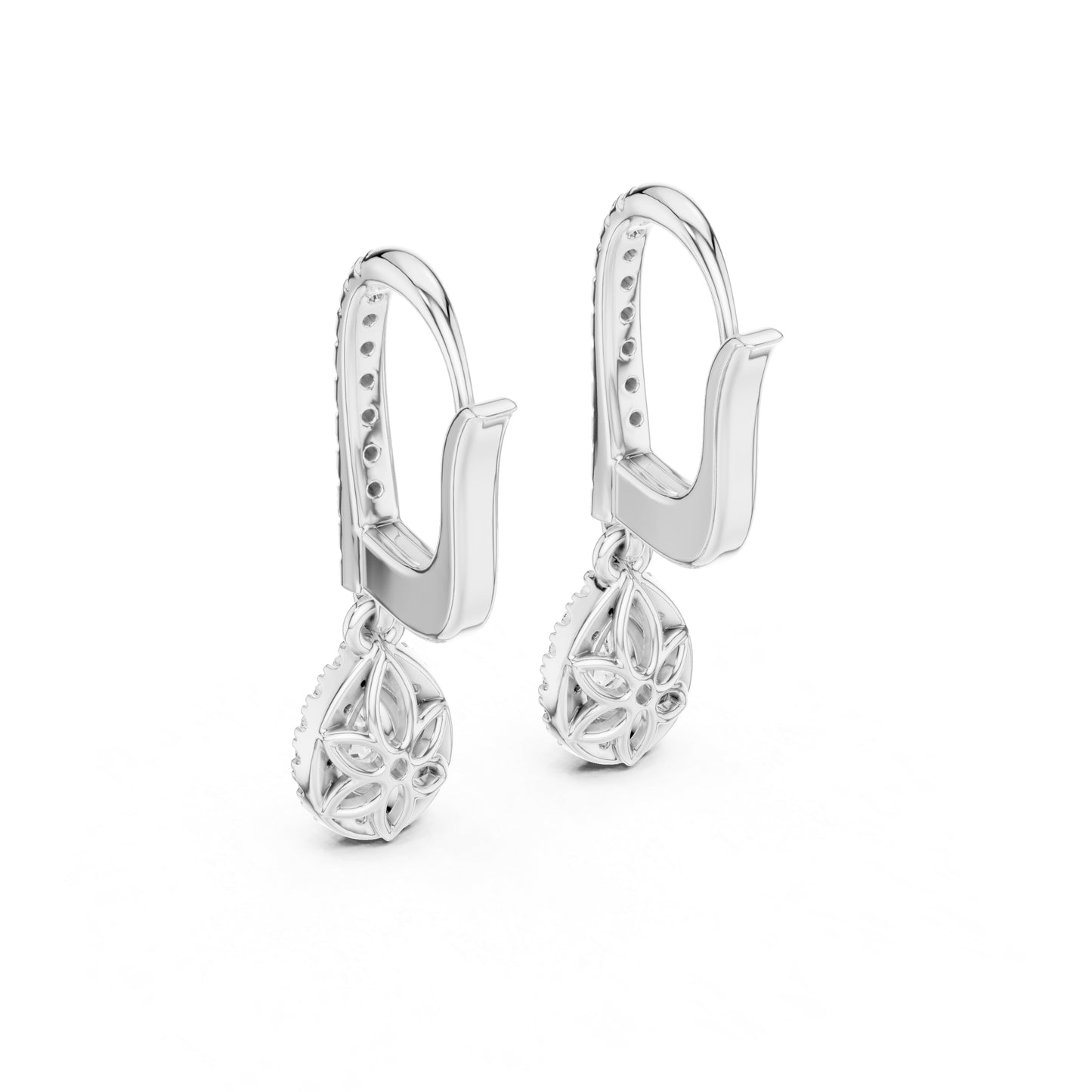 14K Yellow Gold Pear & Round Lab-Grown Diamond Stud Earrings for Women | Everyday Wear | Pure Carat