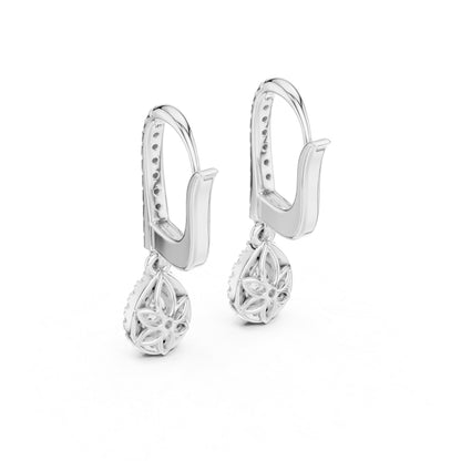 14K Yellow Gold Pear & Round Lab-Grown Diamond Stud Earrings for Women | Everyday Wear | Pure Carat