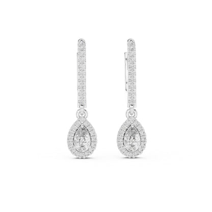 14K Yellow Gold Pear & Round Lab-Grown Diamond Stud Earrings for Women | Everyday Wear | Pure Carat