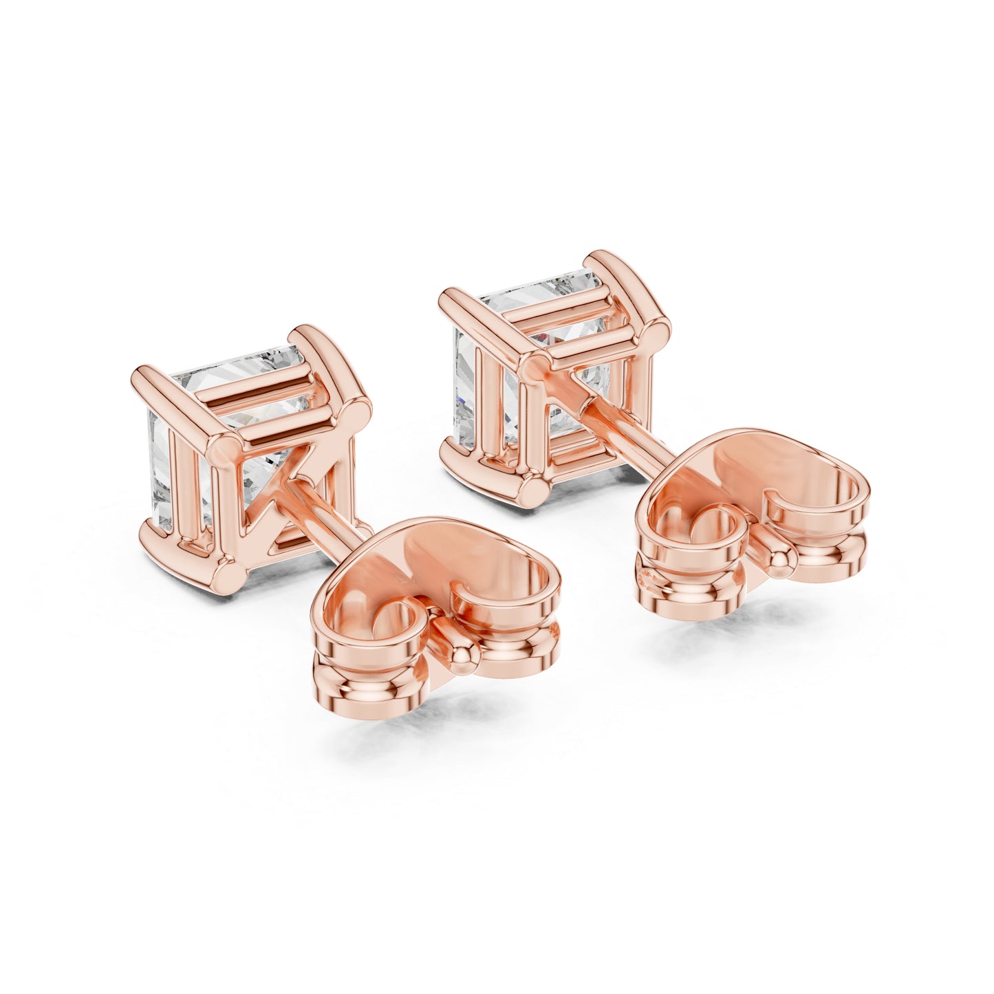 18K Yellow Gold Princess Lab-Grown Diamond Earrings for Women | Wedding | Pure Carat