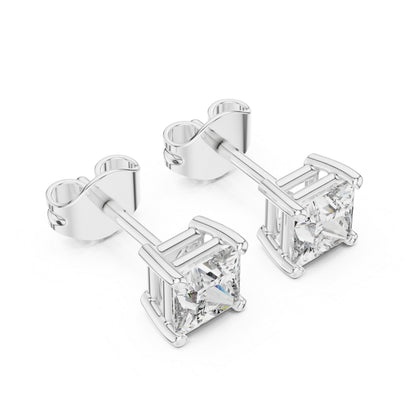 18K Yellow Gold Princess Lab-Grown Diamond Earrings for Women | Wedding | Pure Carat