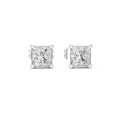 18K Yellow Gold Princess Lab-Grown Diamond Earrings for Women | Wedding | Pure Carat