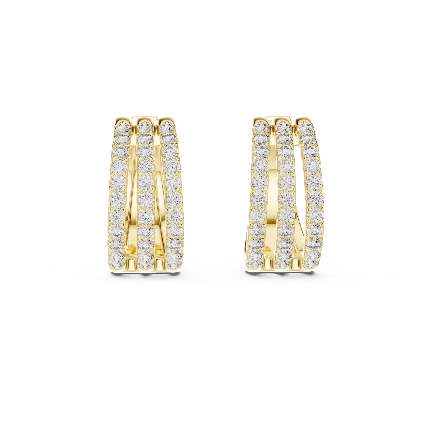 14K Yellow Gold Round Lab-Grown Diamond Earrings for Women | Bridal Wear | Pure Carat