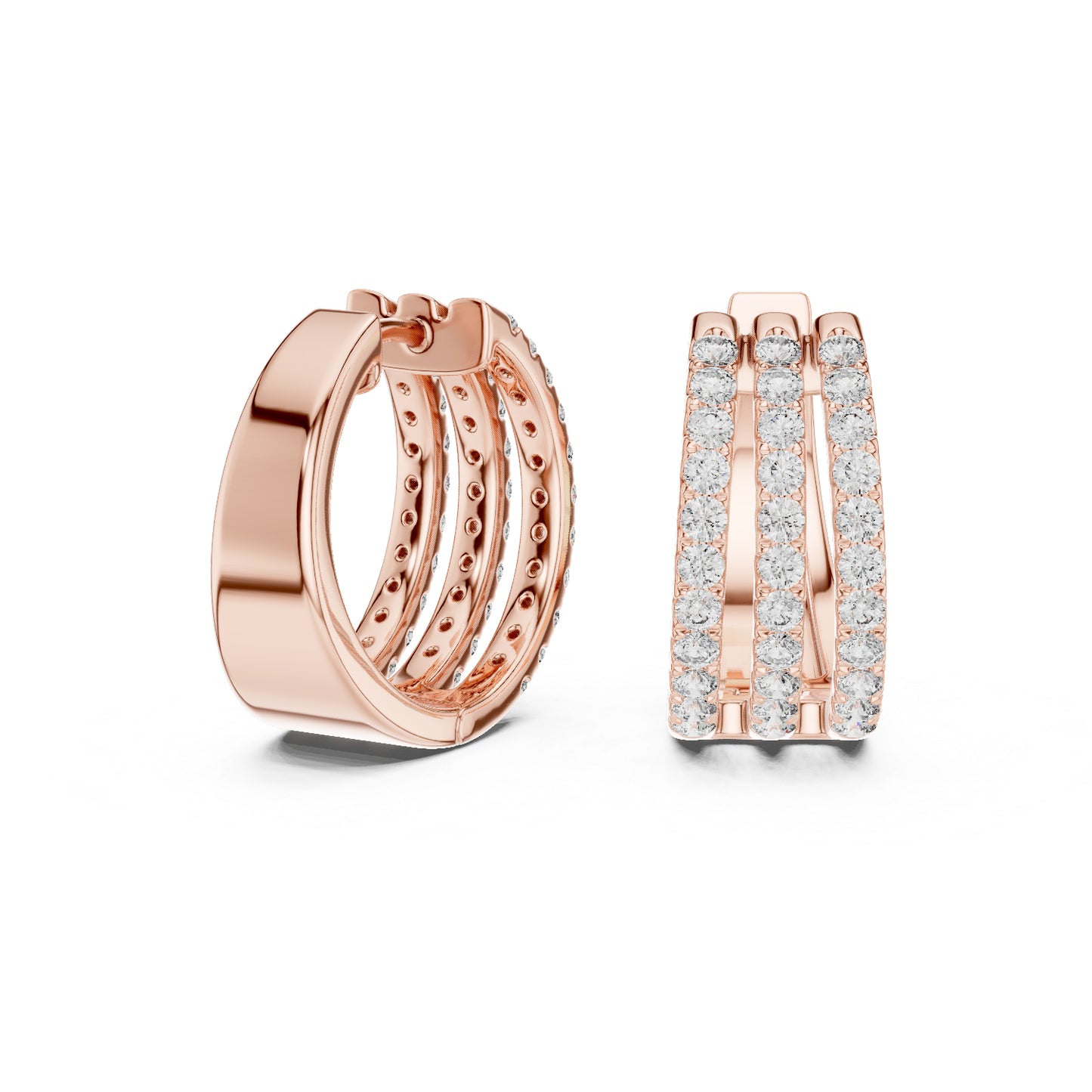 14K Yellow Gold Round Lab-Grown Diamond Earrings for Women | Bridal Wear | Pure Carat