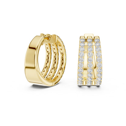 14K Yellow Gold Round Lab-Grown Diamond Earrings for Women | Bridal Wear | Pure Carat