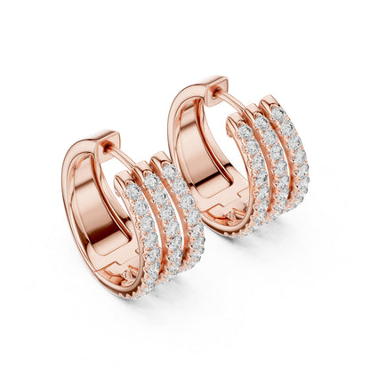 14K Yellow Gold Round Lab-Grown Diamond Earrings for Women | Bridal Wear | Pure Carat