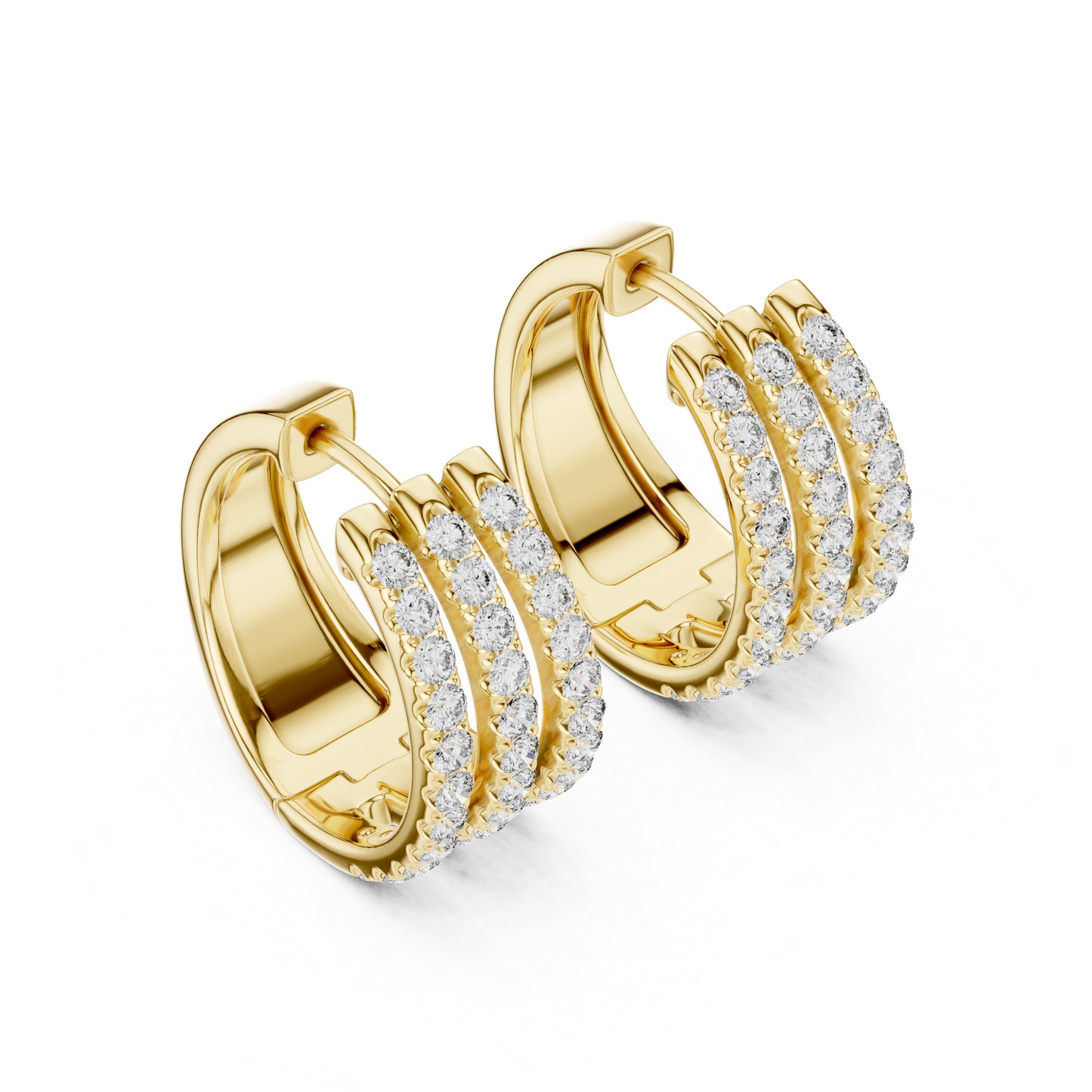 14K Yellow Gold Round Lab-Grown Diamond Earrings for Women | Bridal Wear | Pure Carat