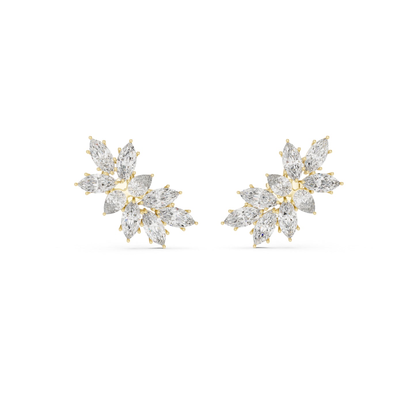 18K Rose Gold Marquise & Pear Lab-Grown Diamond Stud Earrings for Women | Party Wear | Pure Carat