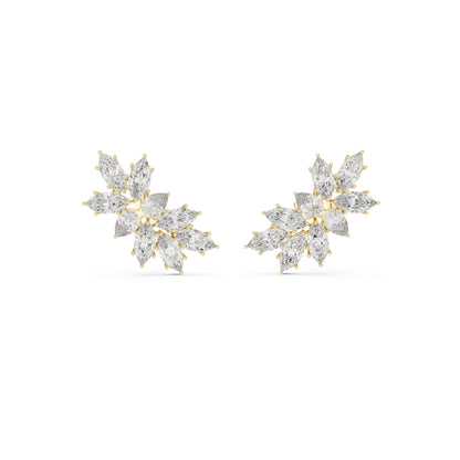 18K Rose Gold Marquise & Pear Lab-Grown Diamond Stud Earrings for Women | Party Wear | Pure Carat