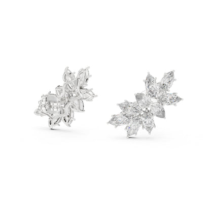 18K Rose Gold Marquise & Pear Lab-Grown Diamond Stud Earrings for Women | Party Wear | Pure Carat