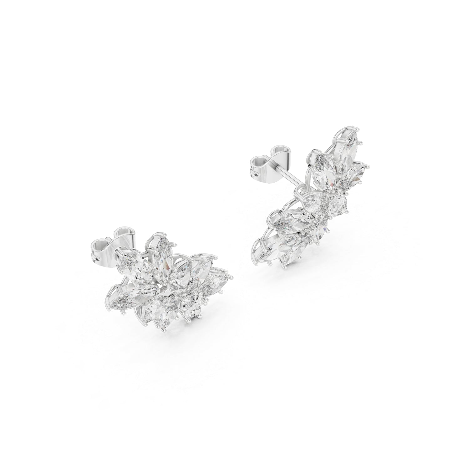 18K Rose Gold Marquise & Pear Lab-Grown Diamond Stud Earrings for Women | Party Wear | Pure Carat