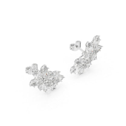 18K Rose Gold Marquise & Pear Lab-Grown Diamond Stud Earrings for Women | Party Wear | Pure Carat