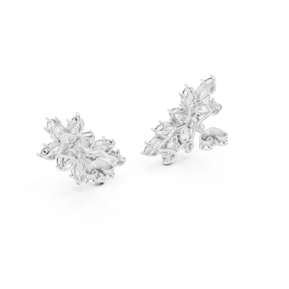 18K Rose Gold Marquise & Pear Lab-Grown Diamond Stud Earrings for Women | Party Wear | Pure Carat