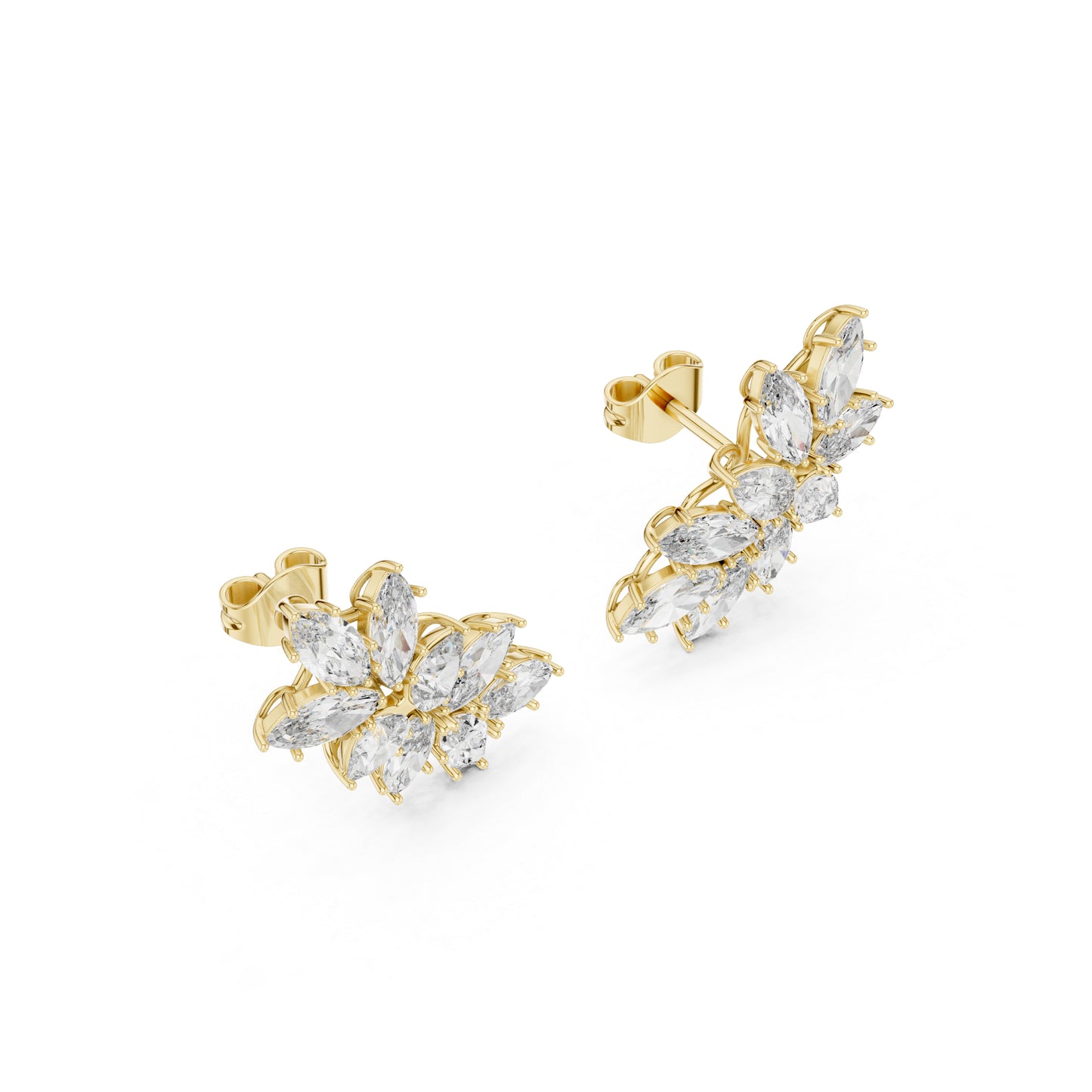 18K Rose Gold Marquise & Pear Lab-Grown Diamond Stud Earrings for Women | Party Wear | Pure Carat