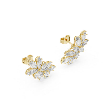 18K Rose Gold Marquise & Pear Lab-Grown Diamond Stud Earrings for Women | Party Wear | Pure Carat