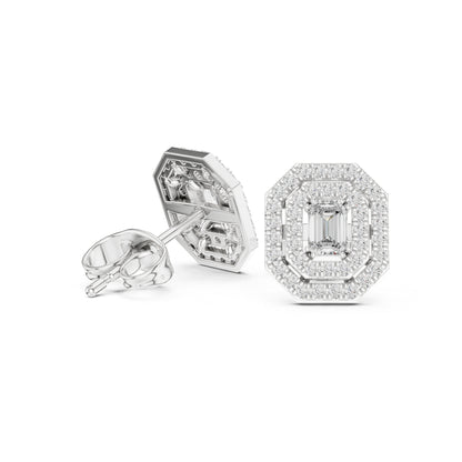 14K Yellow Gold Round & Emerald Lab-Grown Diamond Engagement Earrings for Women | Pure Carat