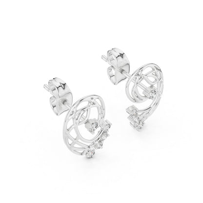 14K Yellow Gold Round Lab-Grown Diamond Earrings for Women | Everyday Wear | Pure Carat