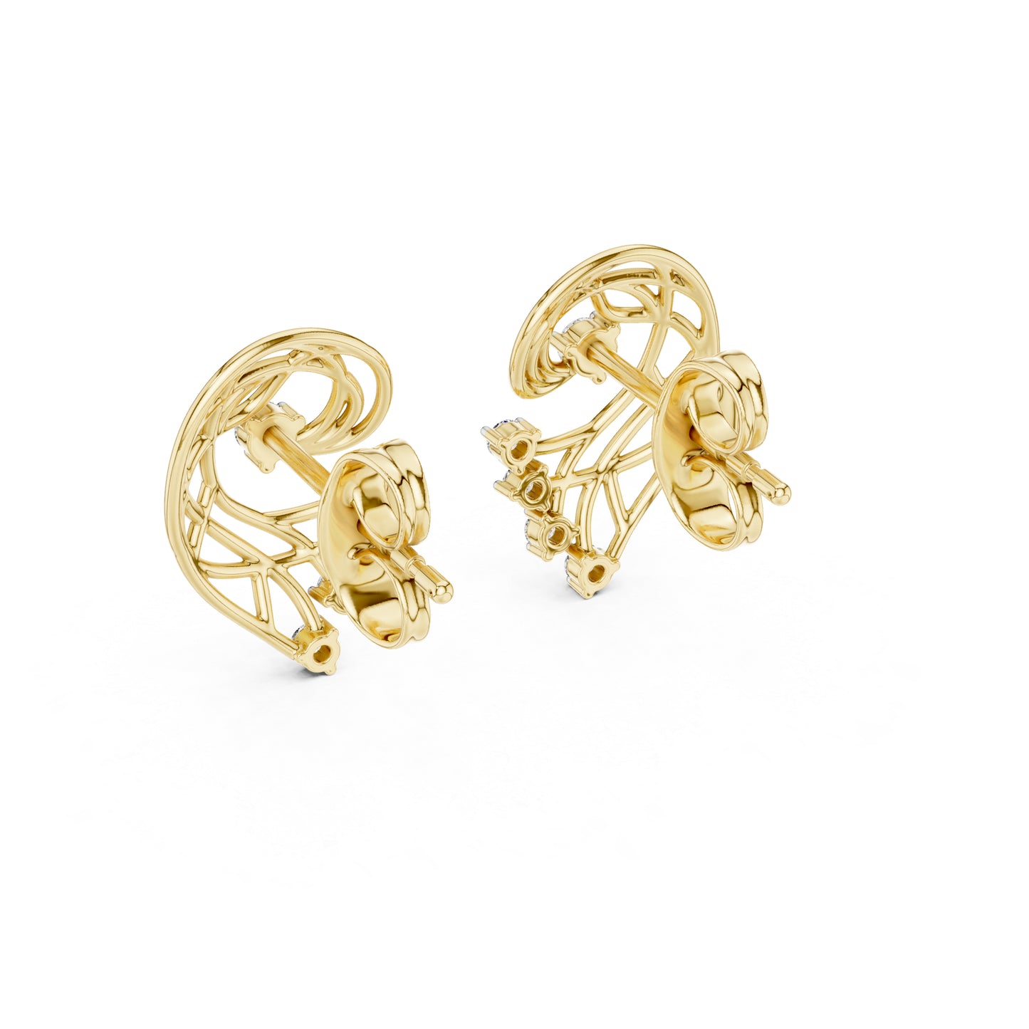 14K Yellow Gold Round Lab-Grown Diamond Earrings for Women | Everyday Wear | Pure Carat