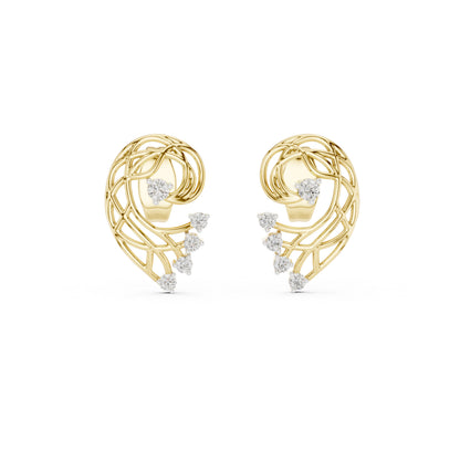 14K Yellow Gold Round Lab-Grown Diamond Earrings for Women | Everyday Wear | Pure Carat