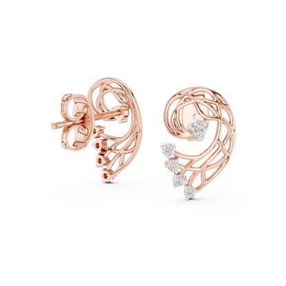 14K Yellow Gold Round Lab-Grown Diamond Earrings for Women | Everyday Wear | Pure Carat