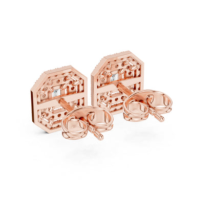 14K Yellow Gold Round & Emerald Lab-Grown Diamond Engagement Earrings for Women | Pure Carat