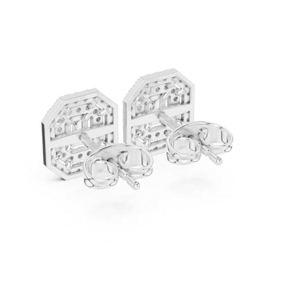 14K Yellow Gold Round & Emerald Lab-Grown Diamond Engagement Earrings for Women | Pure Carat