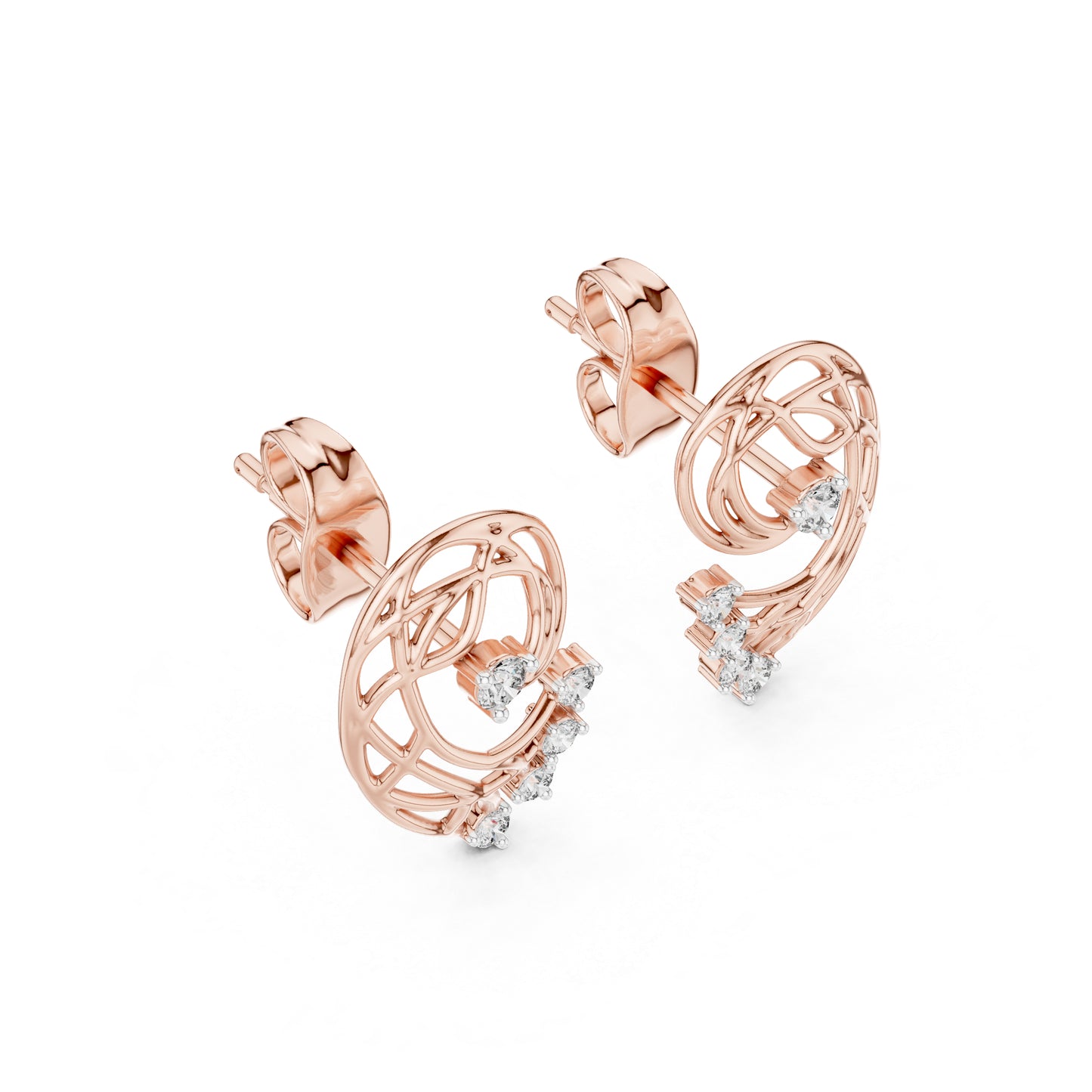14K Yellow Gold Round Lab-Grown Diamond Earrings for Women | Everyday Wear | Pure Carat