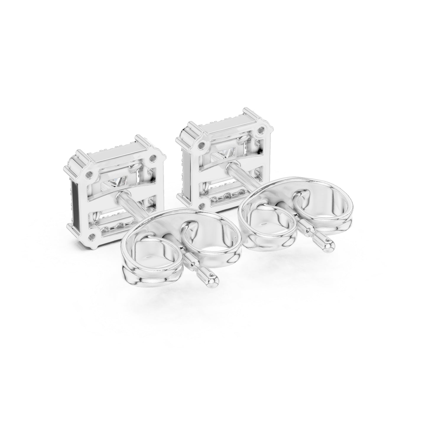 14K Yellow Gold Round & Princess Lab-Grown Diamond Engagement Earrings for Women | Pure Carat