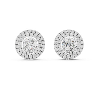 18K Yellow Gold Round Lab-Grown Diamond Drop Earrings | PureCarat