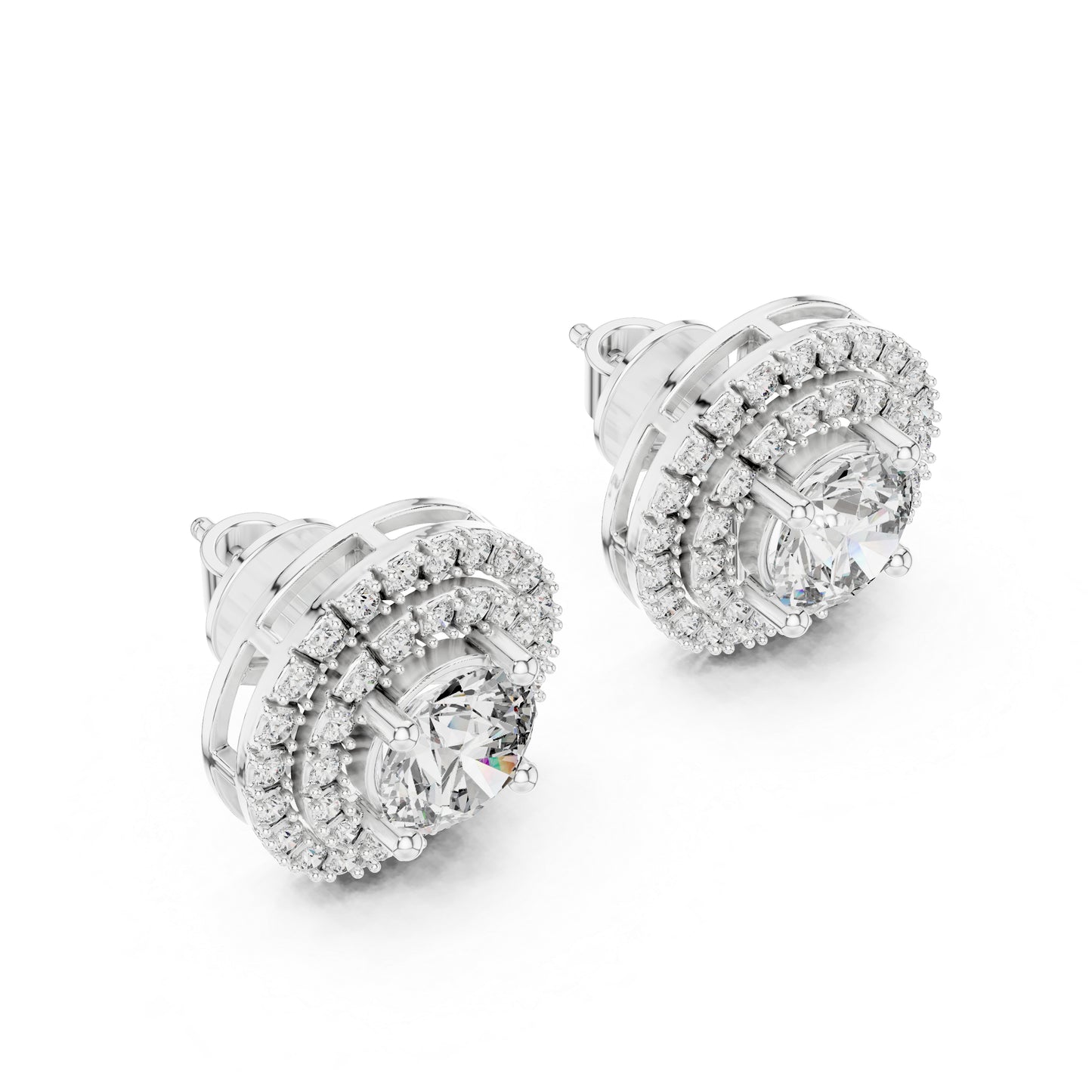 18K Yellow Gold Round Lab-Grown Diamond Drop Earrings | PureCarat