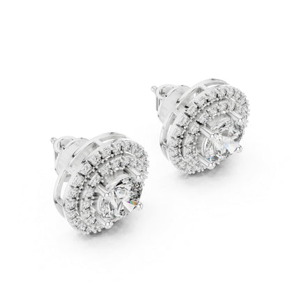 18K Yellow Gold Round Lab-Grown Diamond Drop Earrings | PureCarat