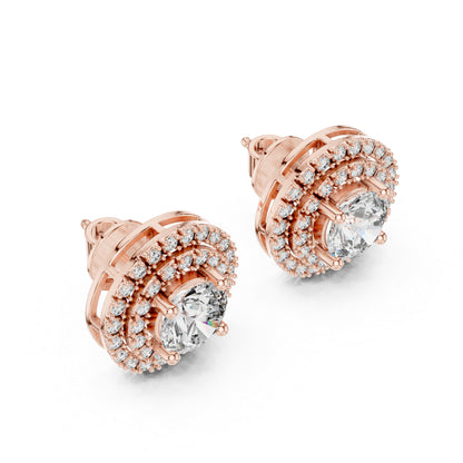 18K Yellow Gold Round Lab-Grown Diamond Drop Earrings | PureCarat