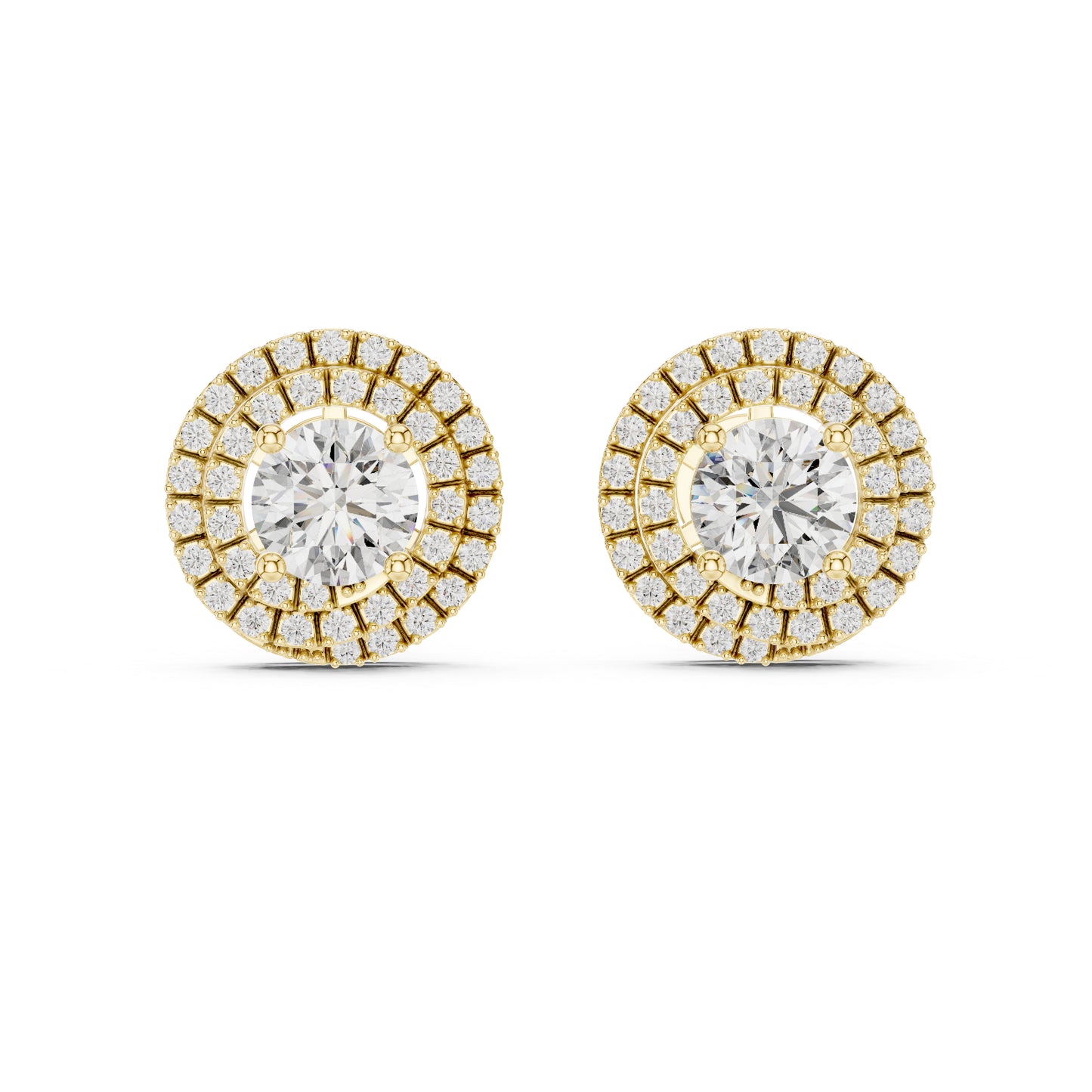 18K Yellow Gold Round Lab-Grown Diamond Drop Earrings | PureCarat