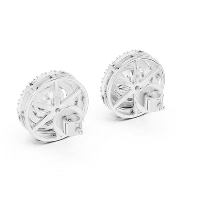 18K Yellow Gold Round Lab-Grown Diamond Drop Earrings | PureCarat