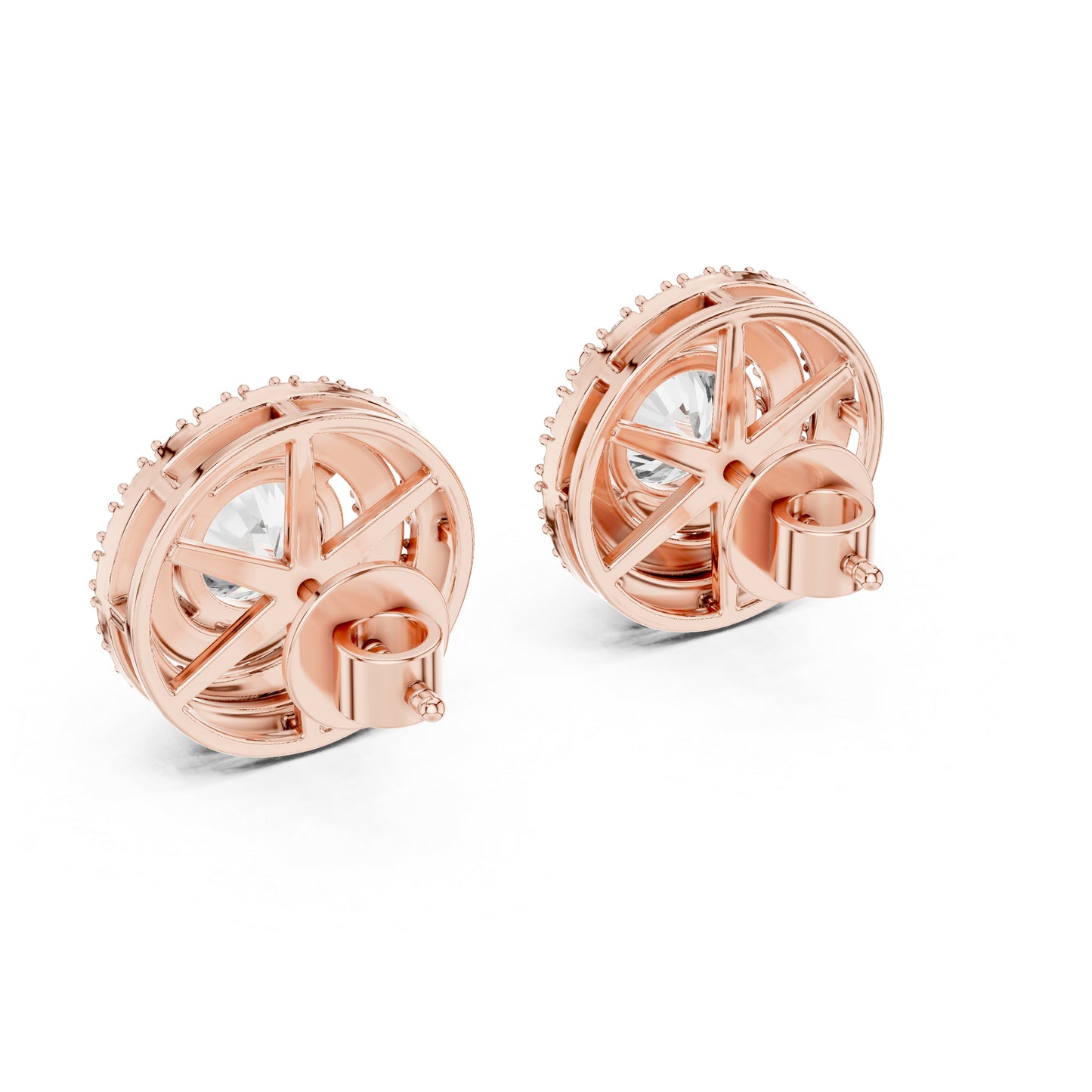 18K Yellow Gold Round Lab-Grown Diamond Drop Earrings | PureCarat