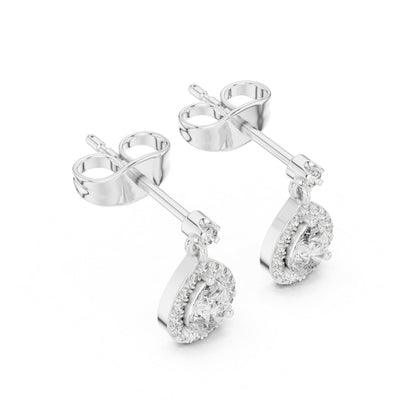 18K Yellow Gold Round & Pear Lab-Grown Diamond Engagement Earrings for Women | Pure Carat