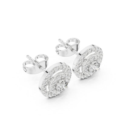 14K Yellow Gold Round Lab-Grown Diamond Engagement Earrings for Women | Pure Carat