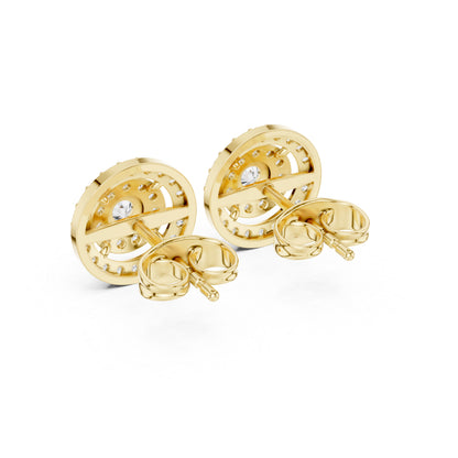 14K Yellow Gold Round Lab-Grown Diamond Engagement Earrings for Women | Pure Carat