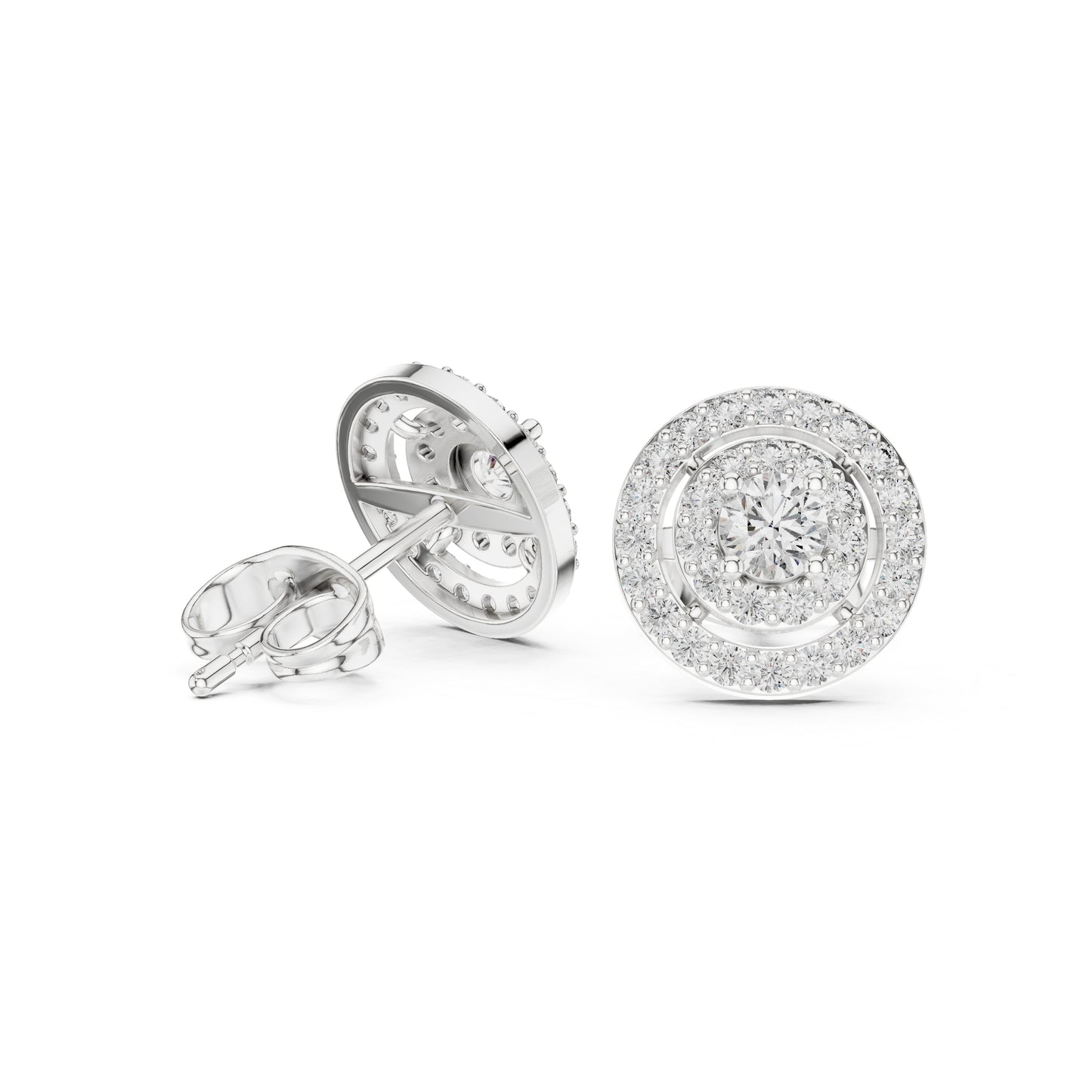 14K Yellow Gold Round Lab-Grown Diamond Engagement Earrings for Women | Pure Carat