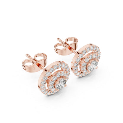 14K Yellow Gold Round Lab-Grown Diamond Engagement Earrings for Women | Pure Carat