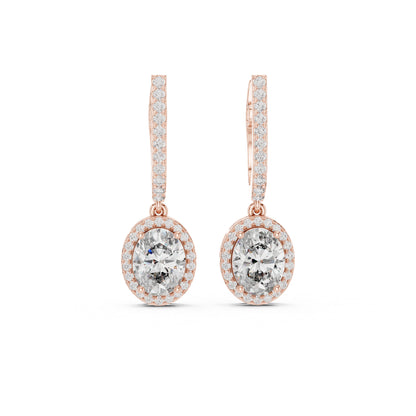 18K Yellow Gold Round & Oval Lab-Grown Diamond Engagement Earrings for Women | Pure Carat