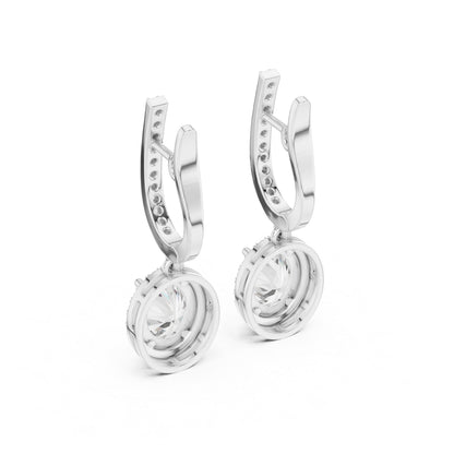 18K Yellow Gold Round & Oval Lab-Grown Diamond Engagement Earrings for Women | Pure Carat