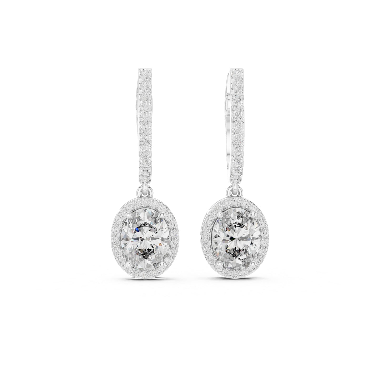 18K Yellow Gold Round & Oval Lab-Grown Diamond Engagement Earrings for Women | Pure Carat