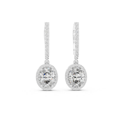 18K Yellow Gold Round & Oval Lab-Grown Diamond Engagement Earrings for Women | Pure Carat