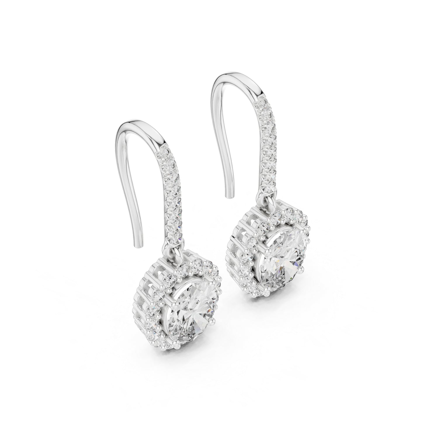 18K Rose Gold Round & Oval Lab-Grown Diamond Wedding Earrings for Women | Pure Carat