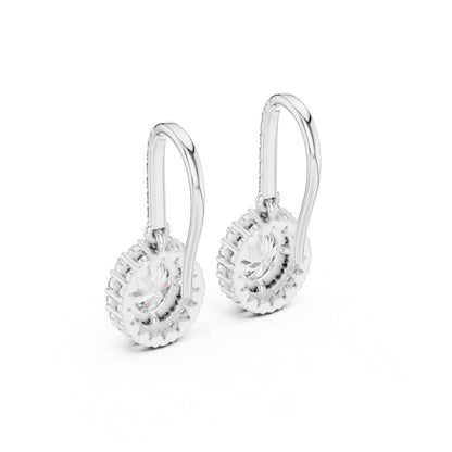 18K Rose Gold Round & Oval Lab-Grown Diamond Wedding Earrings for Women | Pure Carat