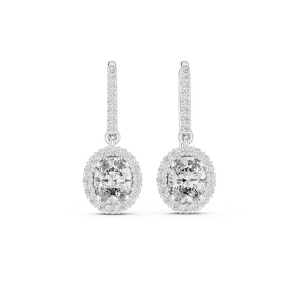 18K Rose Gold Round & Oval Lab-Grown Diamond Wedding Earrings for Women | Pure Carat