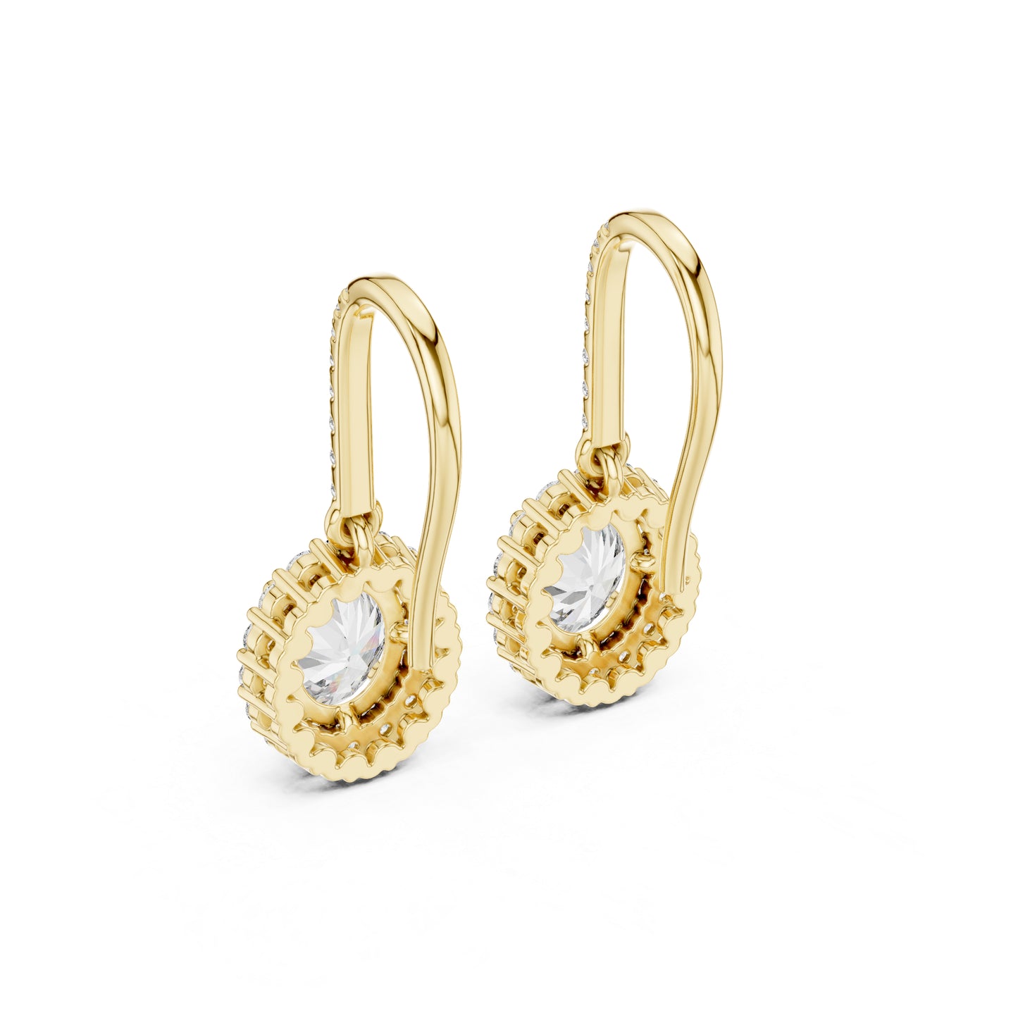 18K Rose Gold Round & Oval Lab-Grown Diamond Wedding Earrings for Women | Pure Carat