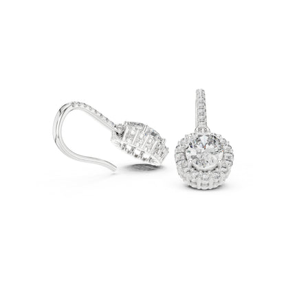 18K Rose Gold Round & Oval Lab-Grown Diamond Wedding Earrings for Women | Pure Carat
